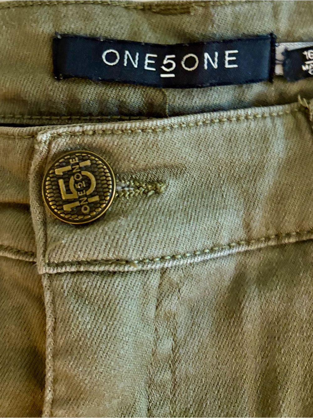 One 5 One Women’s Olive Green Pants - Classic Straight Fit with raw hem